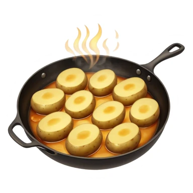 potato cooking in a pan sticker