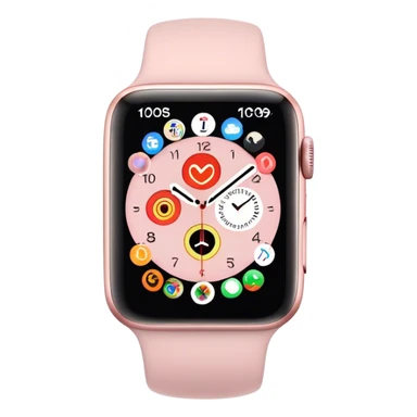Light pink Apple Watch with app options on the screen sticker
