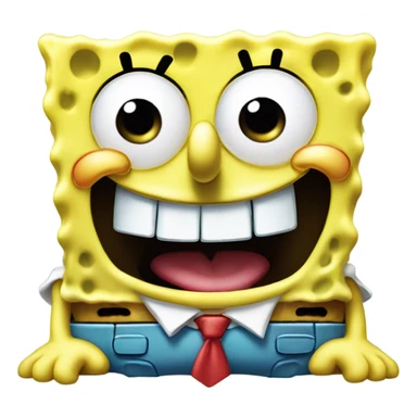 SpongeBob with goofy smile sticker