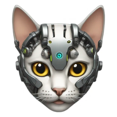 cyborg cat sticker