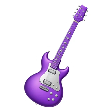 a purple Christmas ornament with a guitar sticker