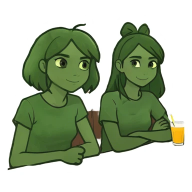 girl and boy at bar sticker