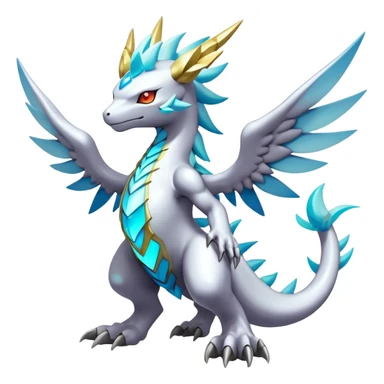 cool edgy cute shiny colorful ethereal legendary godly Archeus-Kyurem-Digimon-Fakemon-animal-hybrid full body sticker