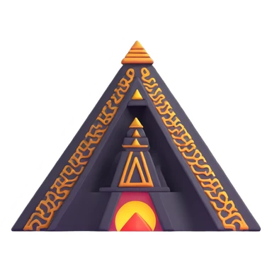 Toltec pyramid with ornate carvings sticker