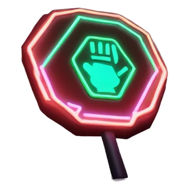 stop sign glowing neon sticker