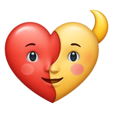 Heart and moon emoji sticker