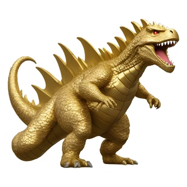 Gold statue f Godzilla sticker