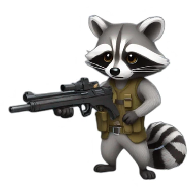 Raccoon with a gun sticker