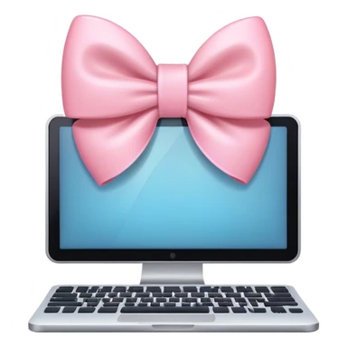 computador com um laco rosa claro sticker