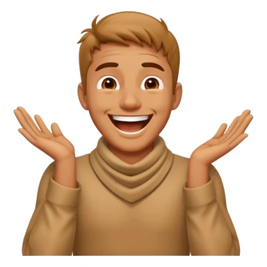 guy with hands around neck laughing  sticker