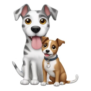 gray tabby cat and jack russell dog sticker