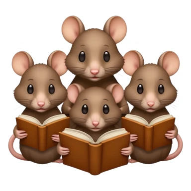 3 rats reading one book sticker