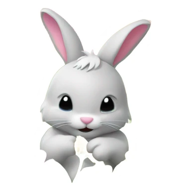 Bunny eating a flower sticker