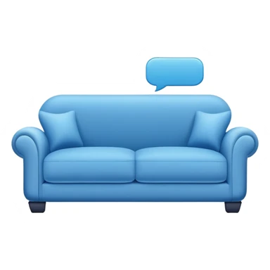 modern sofa with speech bubble sticker