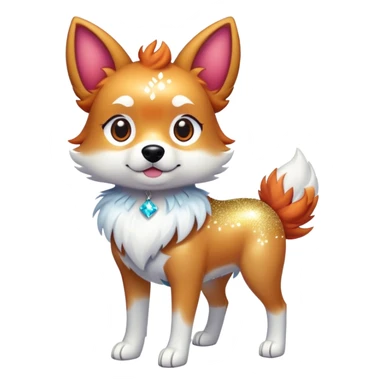 Falvie-Fionbri-creature-sparkle-dog, full body sticker