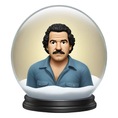 pablo escobar in snowing ball sticker