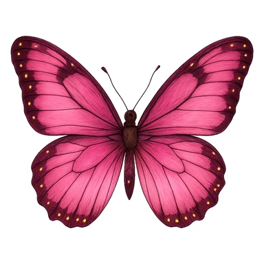 pink butterfly, digital illustration sticker