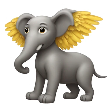 A dog with elephant and eagle body sticker
