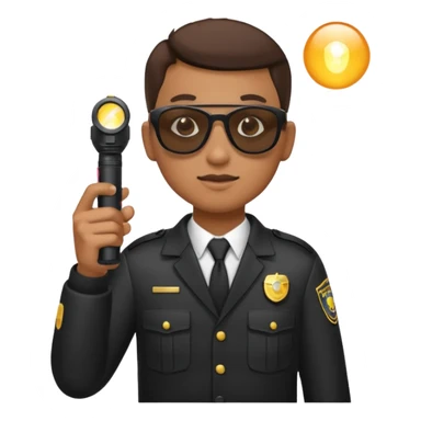 school security, sun glasses, holding flashlight sticker