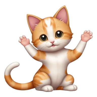 Cute baby kitten stretching sticker