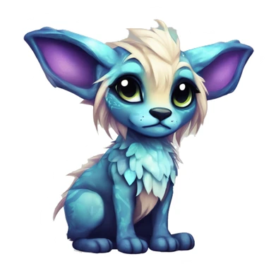 Cool cute Kawaii edgy fantasy shiny chibi animal creature fursona Fionbri vernid by griffsnuff & LiLaiRa & Falvie full bodyal sticker