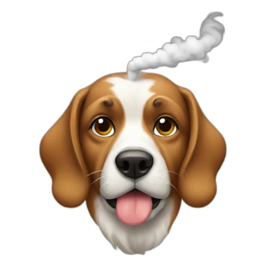 a dog smoking sticker