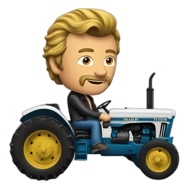 johnny hallyday en tracteur sticker