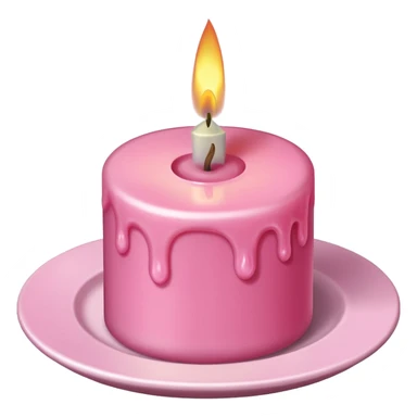 A drawing of a flaming pink candle that could be used at a romantic dinner table. The camera should be isometric at a high angle. sticker