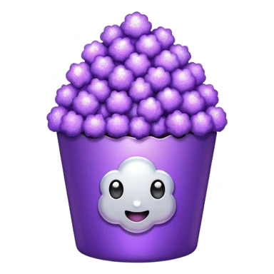 Glitter purple popcorn sticker