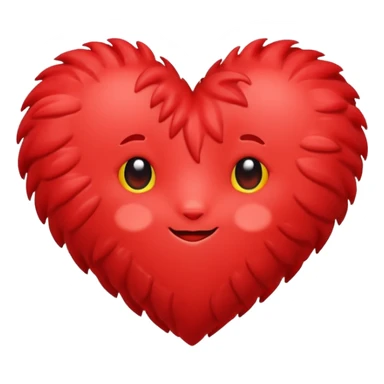 Yumshoq momiq qizil yurak sticker