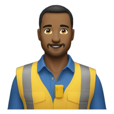 Ikea coworker blue shirt and yellow vest sticker
