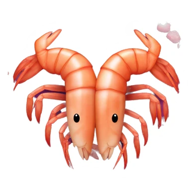 shrimp heart adorned with shrimp garland  sticker