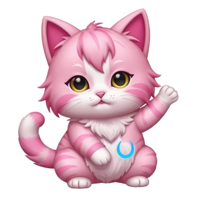 chibi anime pink cat twerking sticker