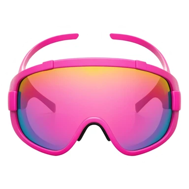 sporty pink shield visor sunglasses with robust thick frame, futuristic athletic design, substantial build, mirrored one-piece lens sticker
