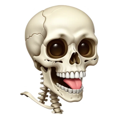 Skeleton sticking out its tongue sticker