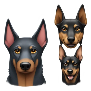 wolf and doberman sticker