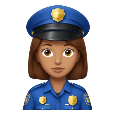 police woman with brown hair sticker