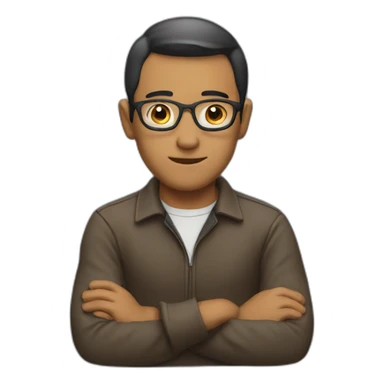 men thinking sticker