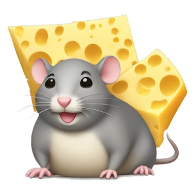 Big fat rat with cheese hat sticker