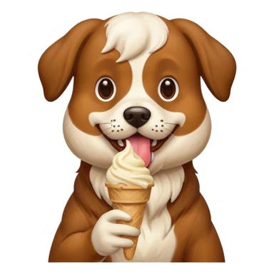 dog eating icecream sticker