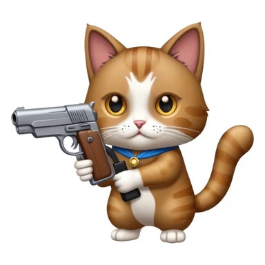 Gato con pistola apuntando sticker