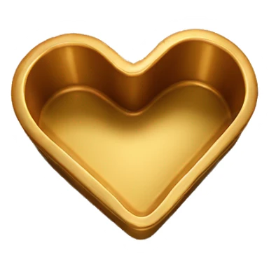 Realistic isolated gold heart shaped cake pan laying down flat. sticker