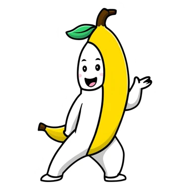 human in banana costume sticker