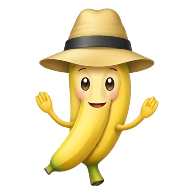 Banana wearing a hat sticker