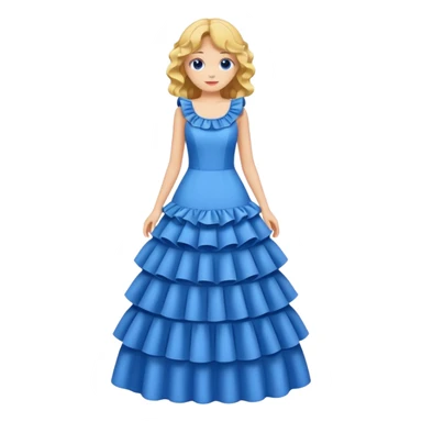  long blue dress with ruffles sticker
