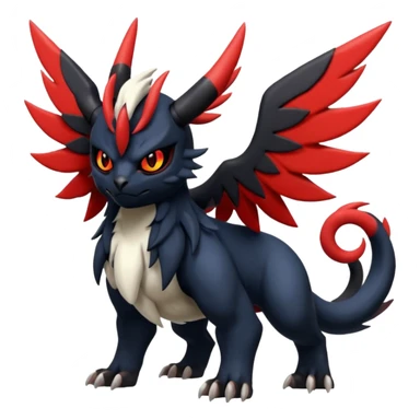 Handsome cool badass edgy Absol-Litten-Guilmon-Giratina-Yveltal-Pokémon-Fakémon-fusion-hybrid-creature sticker