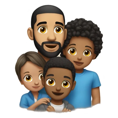 Drake with kids  sticker