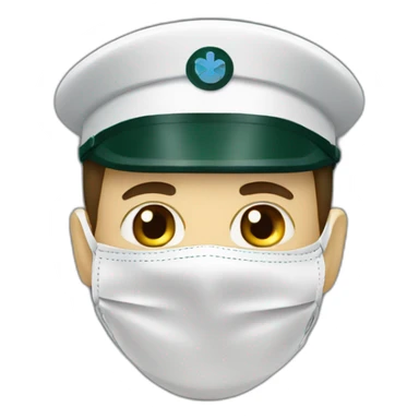 a military Head in a Medical masks sticker