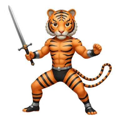 Tiger animal fencing sword  sticker