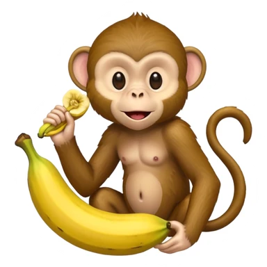 monkey eating a banana sticker